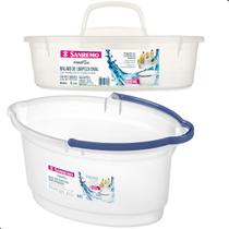 Balde 14 Litros Oval + Cesto Balaio P/ Organização Limpeza