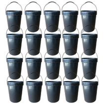 Balde 16L Para Tinta Guache Alça Plástica Com Tampa - 20 Pçs Balde 16L Para Tinta Guache Alça Plástica Com Tampa - 20 Pçs