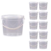 Balde 1,8Lts Transparente Com Tampa Transparente Pp 10 Pçs