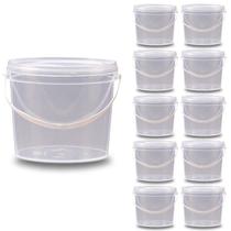 Balde 2.2L Transparente Para Fabricar Sorvete - Kit 10 Pçs