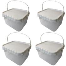 Balde 2-4L Com Alça Resistente-Kit 4 Pçs