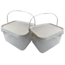 Balde 2-4L Para Açai Transparente Lacre-Kit 7 Pçs