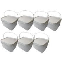 Balde 2-4L Para Armazenar Queijo Mussarela-Kit 7 Pçs