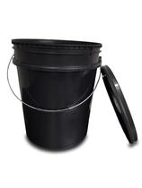 Balde 20 Litros Preto Alça Metálica Reservatório Com Tampa Lacre Hermético
