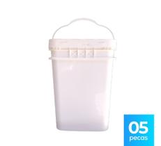 Balde 20 Litros Retangular - Kit com 05 Peças