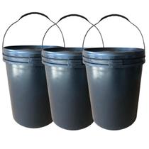 Balde 20L 20 Litros Preto - 3 Pçs