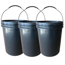 Balde 20L Reciclado Alça Plastica Lacre - 3 Pçs