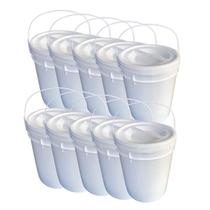 Balde 20L Tampa Rosqueavel Para Conserva - Kit 10 Pçs