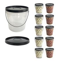 Balde 3.2L Transparente Multiuso Simples - 10 Pçs