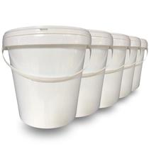 Balde 3.6L Alça Plástica Para Armenar Alcool 5 Pçs