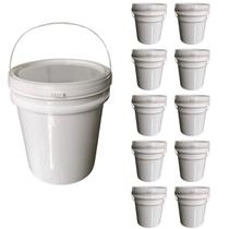 Balde 5 Litros Bpa Free Branco Com Alça E Tampa Lacre