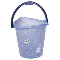 Balde 8 Litros Bebê Astronauta Menino Translúcido Baldinho Infantil Organização - Plasútil