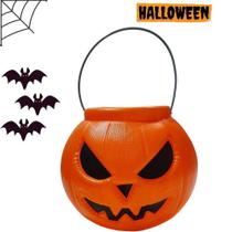 Balde Abóbora Grande Decoração Halloween Cesto 18cm - LEPLASTIC Balde Abóbora Grande Decoração Halloween Cesto 18cm - LEPLASTIC