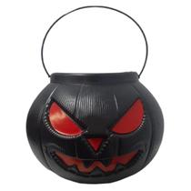 Balde Abobora Para Doces Decoração Festa Halloween Preta