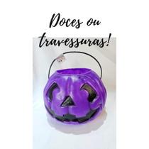 Balde abóbora roxa Grande Decoração Halloween dia das bruxas