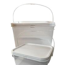 Balde Alça Plastica Ac Transparente 2.4L-Kit 10 Pçs