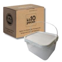Balde Alça Plastica para gelatina transparente 2.4L 10 Pçs