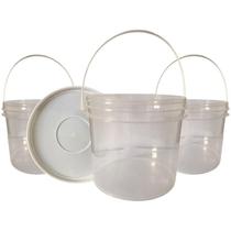 Balde Alça Plastica para sorvete transparente 2.2L 3 Pçs Balde Alça Plastica para sorvete transparente 2.2L 3 Pçs