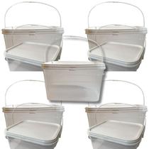 Balde Alça Plastica Para Uva Transparente 2.4L 05 Pçs