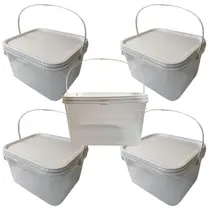 Balde Alça Plastica Porto Velho Transparente 2.4L-Kit 5 Pçs Balde Alça Plastica Porto Velho Transparente 2.4L-Kit 5 Pçs