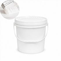 Balde alimentício 3,2l com tampa hermética branco industrial vedado resistente para armazenamento transporte plástico Balde alimentício 3,2l com tampa hermética branco industrial vedado resistente para armazenamento transporte plástico