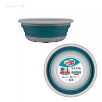 Balde Bacia Retrátil 8 Litros Silicone Sanfonada Dobrável Flashlimp Versátil Reutilizável Pratico Balde Bacia Retrátil 8 Litros Silicone Sanfonada Dobrável Flashlimp Versátil Reutilizável Pratico