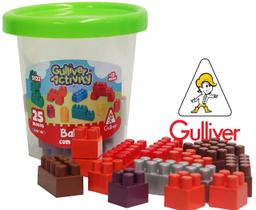 Balde Blocos de Montar Colorido 25 pçs Gulliver Cód. 5122 Balde Blocos de Montar Colorido 25 pçs Gulliver Cód. 5122