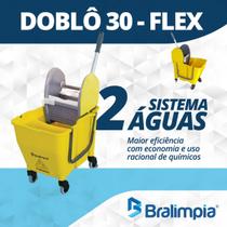 Balde BRALIMPIA Espremedor Mop Úmido Doblô 30L Amarelo Ny108 Balde BRALIMPIA Espremedor Mop Úmido Doblô 30L Amarelo Ny108