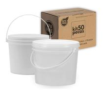 Balde Branco 1,8L Para Conserva De Salchinha 50 Pçs
