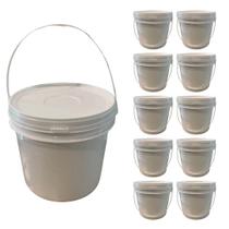 Balde Branco 2.2 Litros com Tampa Lacre de Segurança - Kit com 10 Peças Balde Branco 2.2 Litros com Tampa Lacre de Segurança - Kit com 10 Peças