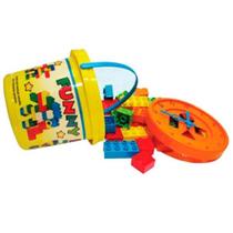 Balde Brinca Blocos Para Montar Brinquedo Infantil 36 Pçs - Camp