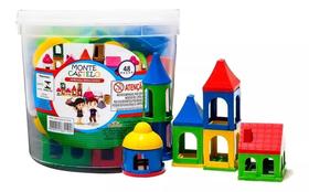 Balde Brinquedo Blocos Monte Castelo Educativo Infantil - PlasHome
