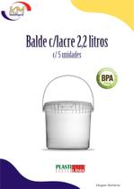 Balde c/lacre 2,2 ml c/5 unidades - Plastilania - conservas, doces, sementes, alimentos (9840) Balde c/lacre 2,2 ml c/5 unidades - Plastilania - conservas, doces, sementes, alimentos (9840)