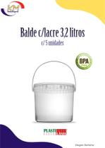 Balde c/lacre 3,2 ml c/5 unidades - Plastilania - conservas, doces, sementes, alimentos (9874) Balde c/lacre 3,2 ml c/5 unidades - Plastilania - conservas, doces, sementes, alimentos (9874)