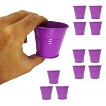 Balde Cachepot de Metal Para Mesa Festa Evento Mini Roxo Kit Com 12 (balde-p-a)