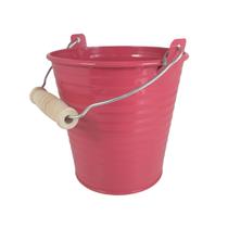 Balde Cachepot metal decoração mini baldinho festa Rosa Esc