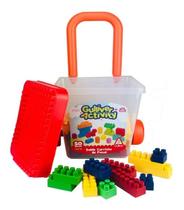 Balde Carrinho De Puxar Com 50 Blocos 5032 - Gulliver Balde Carrinho De Puxar Com 50 Blocos 5032 - Gulliver