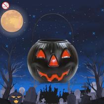 Balde Cesta Abóbora Dark Halloween 15cm Preta 899540