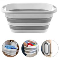 Balde Cesto Dobrável Retrátil De Silicone 26l Powermaid Balde Cesto Dobrável Retrátil De Silicone 26l Powermaid