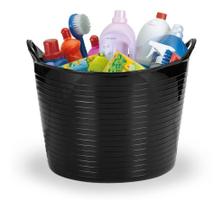 Balde Cesto Multiuso Flexível Com Alça 15L Empilhável Preto