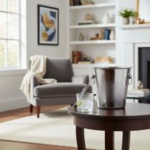 Balde Champagne Argolas Liso Inox 4,5l Com Pegador De Gelo