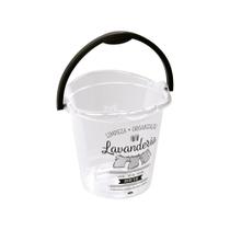 Balde com Alça Decorado 12 Litros - Transparente - Plasútil