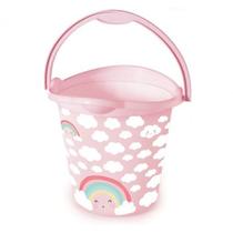 Balde Com Alça Infantil 8 Litros Meninas Baby Plasútil Cor:ARCO-ÍRIS