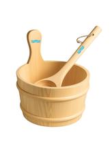 Balde Com Concha Em Madeira Para Sauna Seca Sodramar