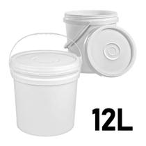 Balde Com Tampa Lacre 12 Litros Branco Industrial - Jaguar