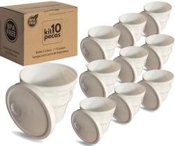 Balde de 5 Litros Branco com Tampa Lacre e Alça Plástica Atóxica - Kit com 20 Peças