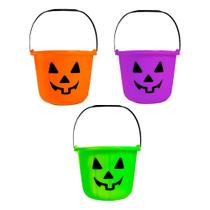 Balde de Abóbora de Halloween Doces ou Travessuras Médio 1Un Balde de Abóbora de Halloween Doces ou Travessuras Médio 1Un