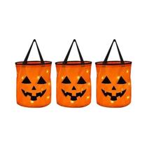 Balde De Abóbora LED De Halloween Dobrável Para Doces 1-40 Peças - Recipiente Para Doçura Ou