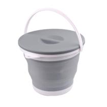 Balde de água dobrável Ahyuan 5L com tampa de bloqueio cinza Balde de água dobrável Ahyuan 5L com tampa de bloqueio cinza