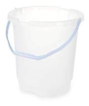 Balde de Agua Plastico Transparente Graduado 16L Plasvale